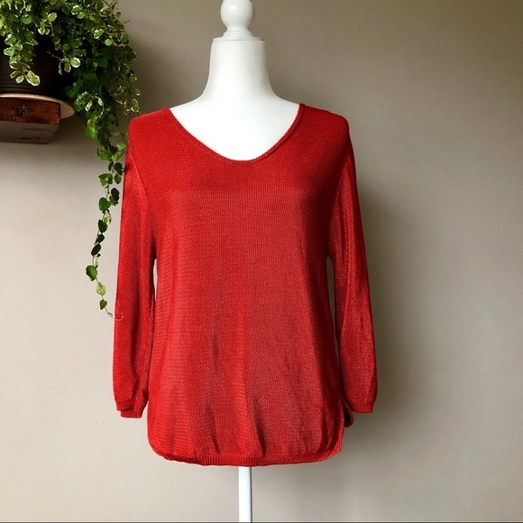 Casual Studio orange rust sweater long‎ sleeve top - Picture 2 of 7